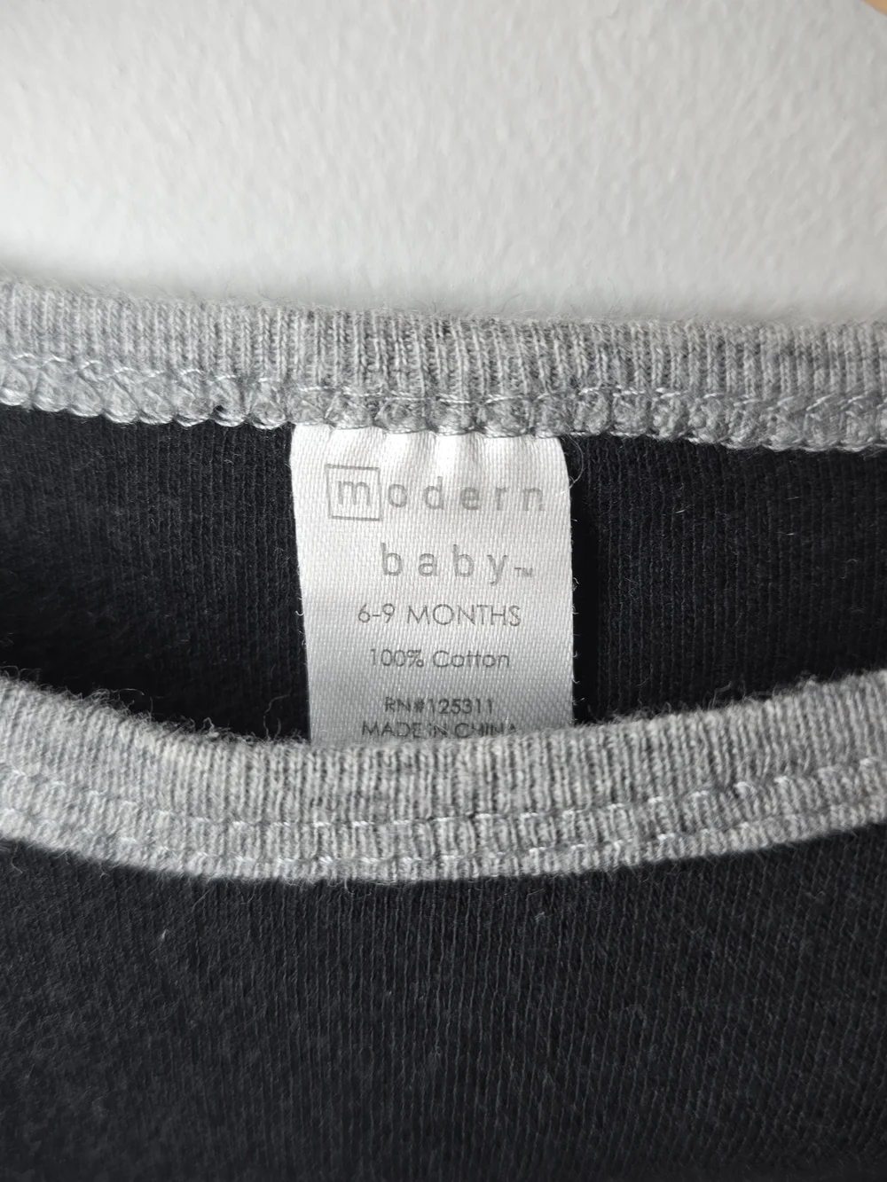 Gap I'm a Little Nightmare Black & Gray Baby  One-Piece Bodysuit Halloween Fall